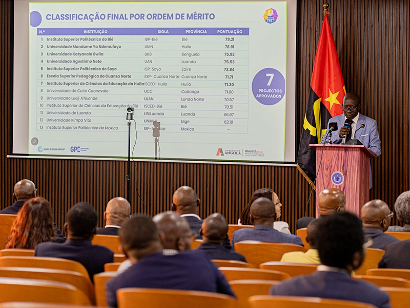 Projecto TEST anuncia resultados do 2.º concurso de financiamento das Instituições Públicas de Ensino Superior, 3 Julho em Luanda